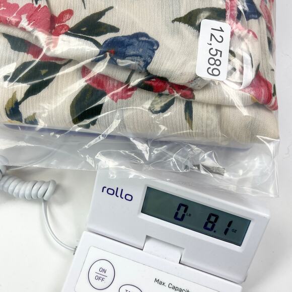 LIFE Womens Kimono Coverup Medium Floral Boho Festival Beach White Lotus Resort - Picture 8 of 8